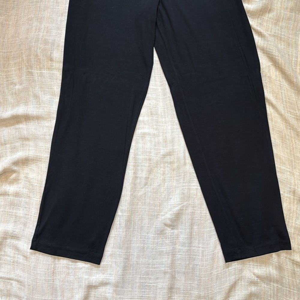 J. Jill Stretch Straight Leg Pull On Pants, Black size Medium in EUC Lace Waist - Picture 6 of 11